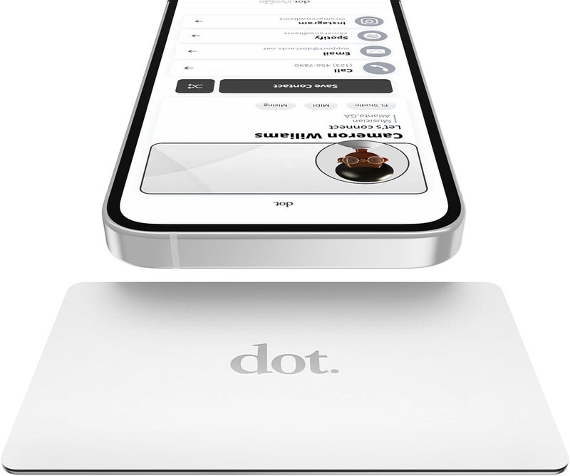 Dot . Card Metal - Digital Business Card - Tap Compatible with iPhone & Android (White) - Image 1